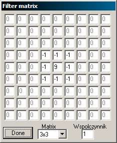 Custom filter matrix